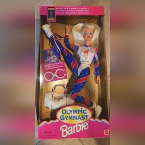 Mattel 1996 Gymnastics Barbiewith Red, Blue, and White Outfit
